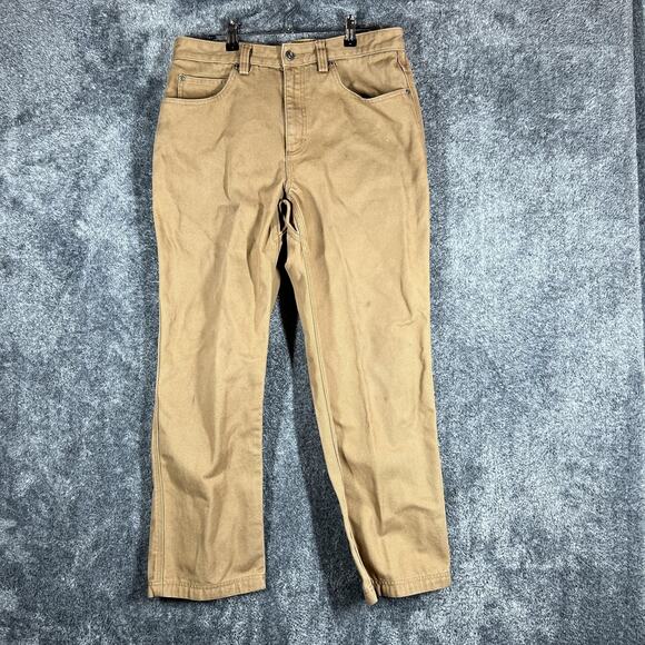 Duluth Trading Co Pants Mens 34x30 Brown Canvas Workwear Utility Carpenter - Picture 1 of 11